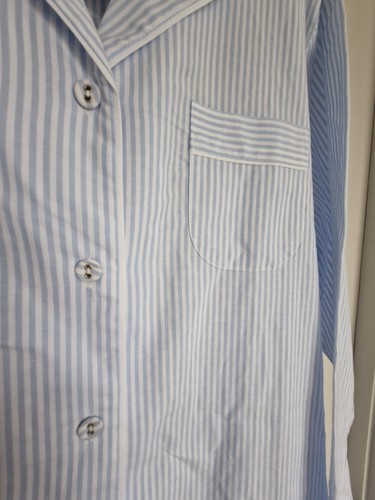 John Lewis Damen Pyjama-Set gestreift Langarm. Hellblau & Weiß. UK Größe 18. - Bild 2 von 3