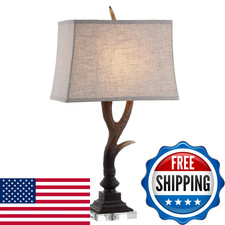 Jonathan Y 29.5 Brown/Clear Antler Rustic Table Lamp For Cabin Decor Faux Resin