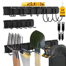 CBWLWJ 64'' Garage Tool Organizer Wall Mount - 64inch+10Hooks+2strap, black