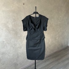 Alexander Mcqueen 2009 Raw Seam Cowl Neck Peplum Dress