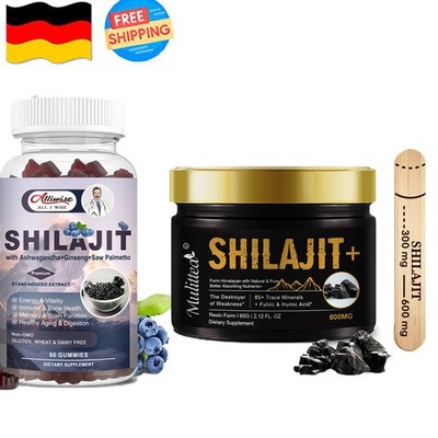 Himalaya Shilajit Resin 60g Fulvinsäure Huminsäure Mineralien 100% Rein/Gummies