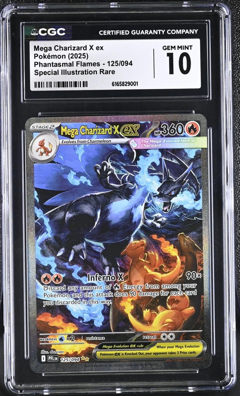 2025 Pokémon Mega Charizard X Ex Phantasmal Flames 125/094 CGC GEM MINT 10