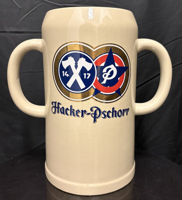 Huge 12'' Hacker-Pschorr HP Ceramic Beer Mug Stein