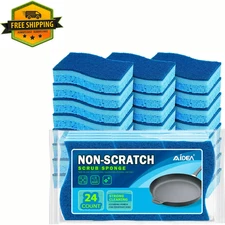 AIDEA-Brite Non-Scratch Scrub Sponge-24Count, Sponges for Dishes, Sponges Kitche