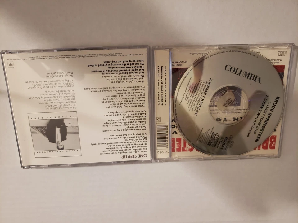 New Bruce Springsteen One Step Up U.S. Promo CD + Lucky Town Import CD Single - Image 2 of 4