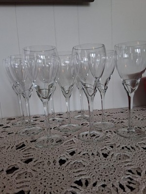 Vintage Rosenthal Studio-Linie Wine Glasses Iris Pattern, Set 0f 9.