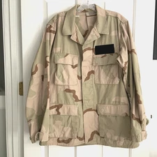Vintage 2001 US Military Desert Camo 3 color Combat Jacket Shirt sz Med Long