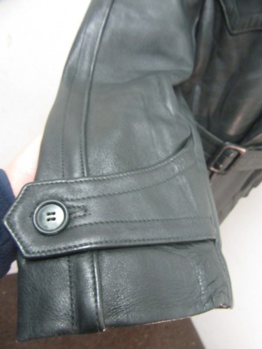 VINTAGE WW2 LEATHER GERMAN GREEN TRENCH COAT JACKET SIZE UK M - Picture 8 of 17
