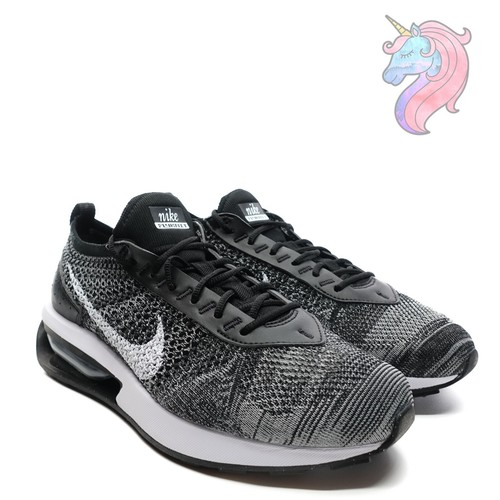 Mens Nike Air Max Flyknit Racer Oreo Black White Sneakers DJ6106 001 New - Picture 11 of 20