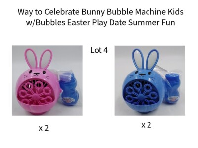 Bunny Bubble Machine Kids w/Bubbles Easter Play Date Summer Fun Lot 4
