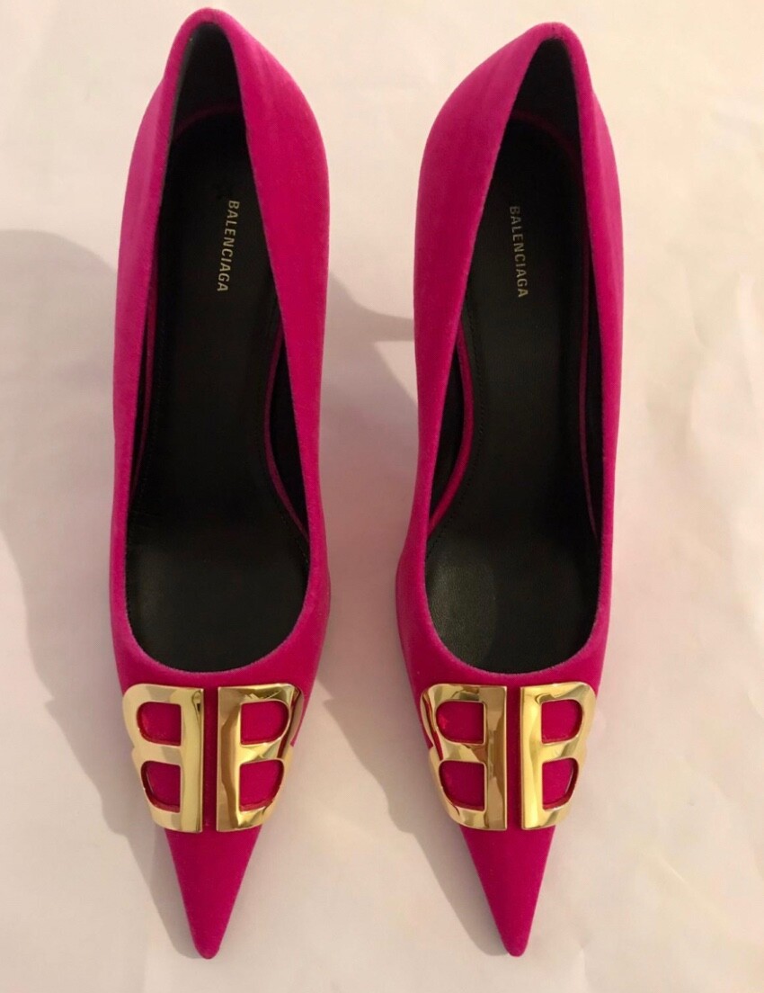 balenciaga heels pink