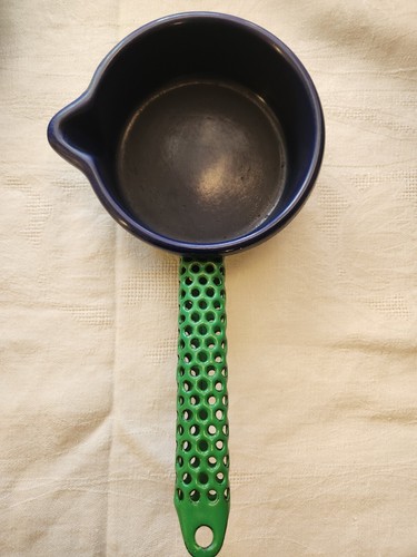 Carl Auböck Ostovics green and blue vintage kitchen pans - milk pan and fry pan - Picture 4 of 5