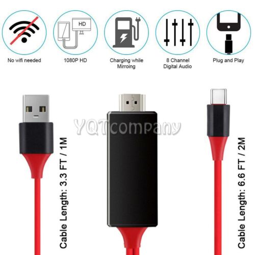 Adaptador de cable de TV USB-C tipo C a HDMI 4K 1080P HD para teléfonos Android Samsung - Imagen 7 de 12