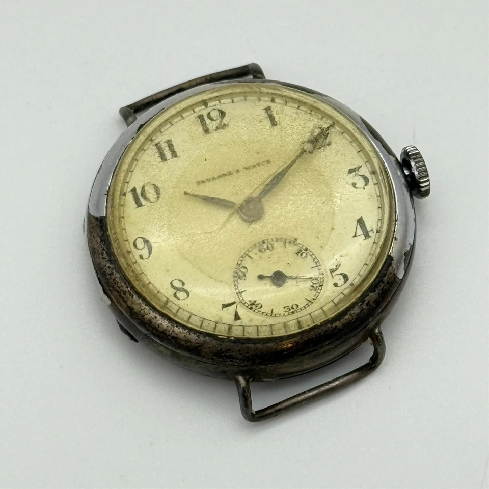 Vintage TAVANNES .900 Silver Trench Watch, Small Sec, Swiss Mechanical FOR PARTS - Image 2 of 4