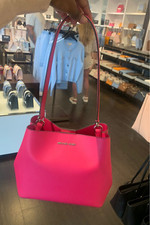 Michael Kors Women Pratt Small Handbag Purse Shoulder Messenger Bag Dragonfruit
