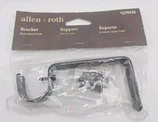Allen + Roth Support Brackets Model 1219435 Matte Black For Curtain Rods