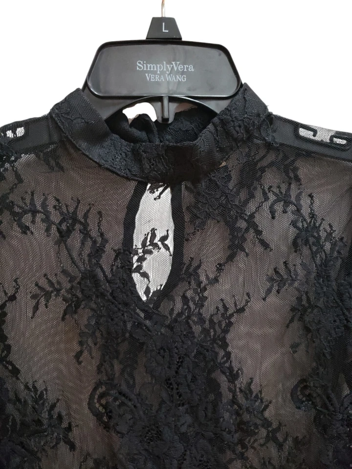 Jolt Blouse Womens Size S Black Lace Long Sleeve Witchy Gothic Whimsical High... - Image 3 of 4