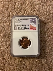 2019 W 1C Lincoln Cent Bass Signed NGC MS 70 RD  /5 coin Set  First Day Issue