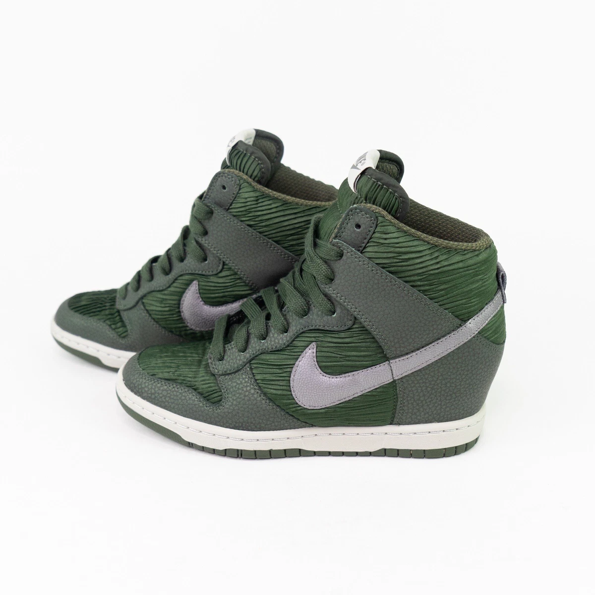 Conflicto mero Idear Nike Dunk Sky Hi Hidden Wedge Heel Carbon Green Silver High Sneaker Womens  7 | eBay