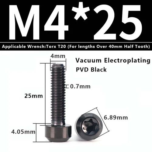 M4M5M6M8M10 Titanium Bolts Taper Cone Socket Head Motorcycle Modification Screws - Picture 133 of 205