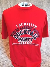 GEORGIA BULLDOGS I SURVIVED WORLD'S LARGEST COCKTAIL PARTY T-Shirt  XL ~ NEW