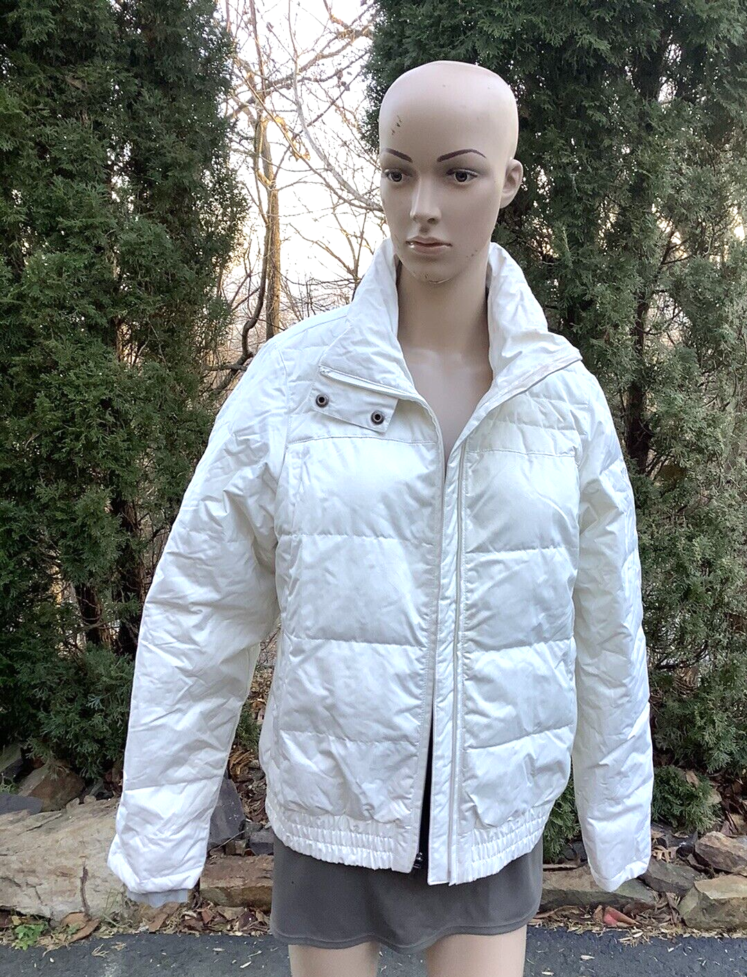 COLUMBIA White Goose Down Filled Insulated Lined PUFFER JACKET Women's  Sz-Medium | eBay
