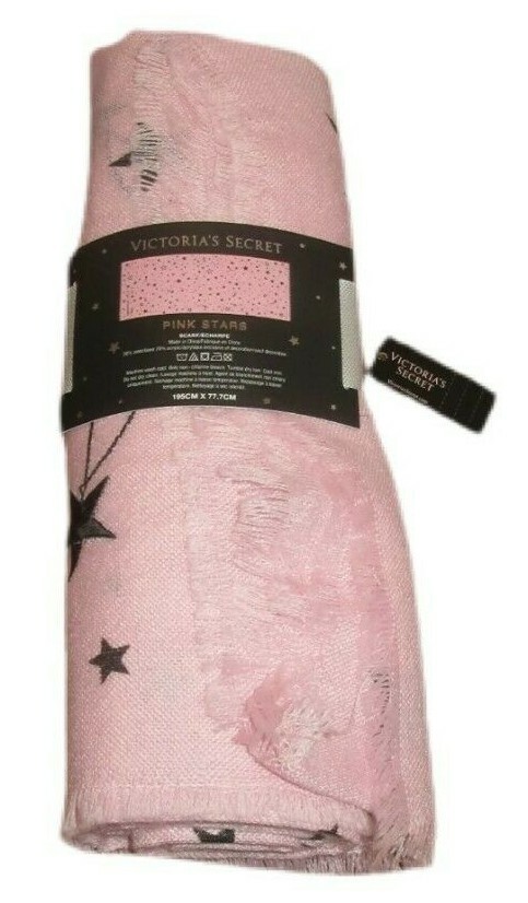 ★送料無料★新品★VICTORIA'S SECRET PINK★コンフォーター★ Victorias Secret Winter Angel Collection Scarf Pink Stars 76.5 in