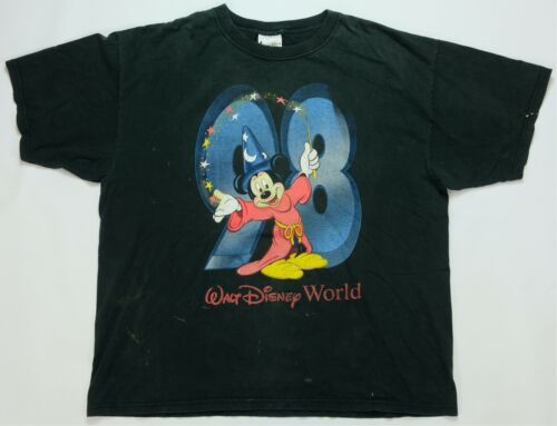 Rare Vintage WALT DISNEY World Mickey Mouse 98 Wizard 1998 T Shirt 90s Black