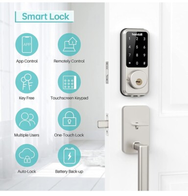 GGUU Smart Lock For Front Door, Keyless Entry Door Locks With Keypad, Fingerprint Door Lock Deadbolt, APP Control, IP53 Waterproof,E - View #11