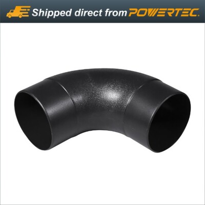POWERTEC 70105 4'' 90 Degree Elbow - ABS Plastic Dust Collector Connector