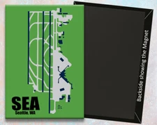 SEA Seattle Airport Diagram Map Handmade 3.25" x 2.25" Fridge Magnet (MM10021)