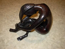 Wood, mixed materials of Nude Woman Sitting 7 In. 3pounds brown and black color