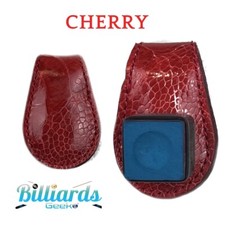 Billiards Geek Billiards Pool Magnetic Chalk Holder - Cherry Red Ostrich