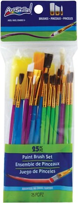 Artskills Craft Assorted Paint brushes Set Of 25 for Artists Projects (PA-1986)