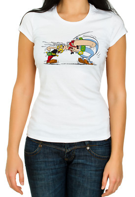 Angry Asterix and Obelix 3/4 Short Sleeve Woman T Shirt K1003