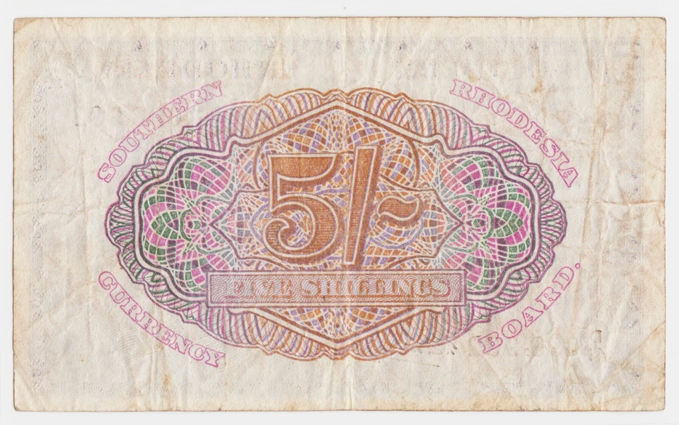 Southern Rhodesia 5 Shillings 1945 P8b King George Sig: Thornton & Beadle VF - Image 2 of 4