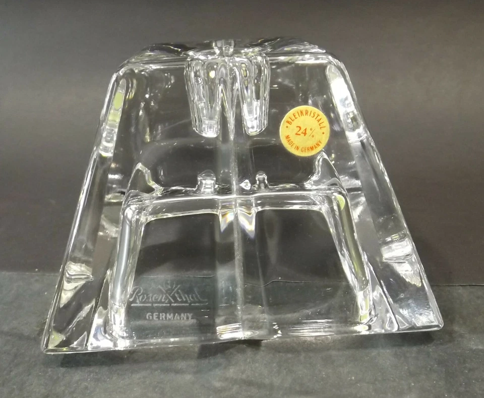 Hermoso Candelabro De Cristal De Plomo Rosenthal Alemania 24% "Pirámide" - Imagen 4 de 4