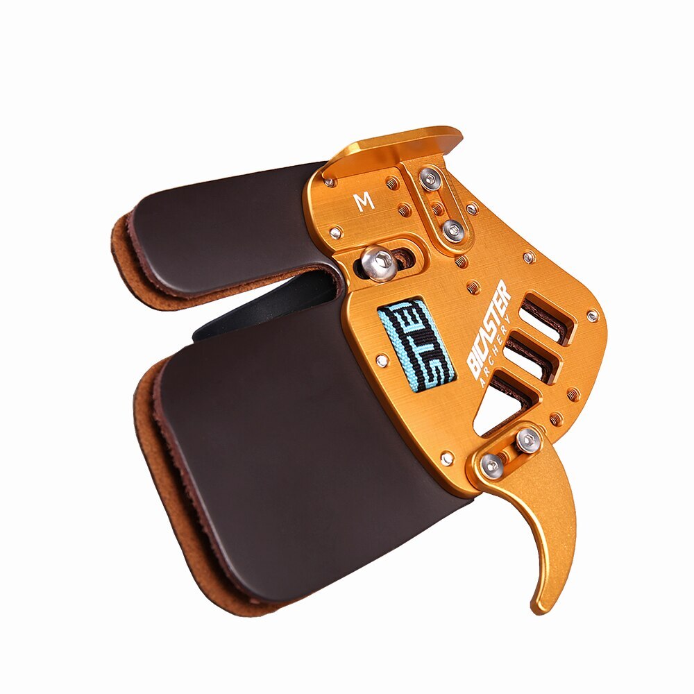 Archery Finger Tab Guard Protection Genuine Leather + Aluminum S/M/L Hunting