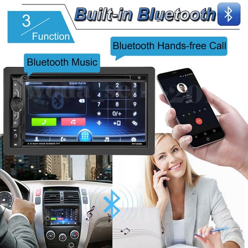 2 DIN HD Bluetooth Player Stereo Radio Car DVD Touch Screen Mirror Link For GPS - Picture 4 of 12