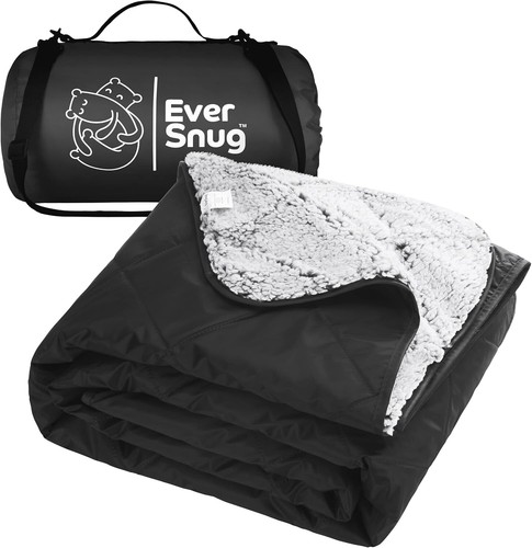 Large Waterproof Outdoor Blanket - Extra Thick Sherpa Fleece for Winter Comfort - Picture 3 of 8
