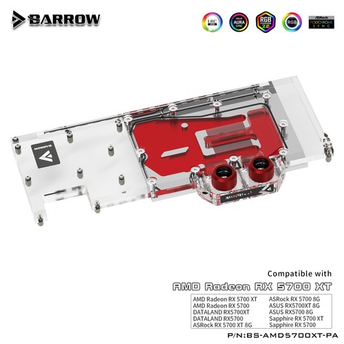 Blok graficzny BARROW BS-AMD5700XT-PA do AMD Founder Edition Radeon RX5700XT/RX5700 - Zdjęcie 1 z 14