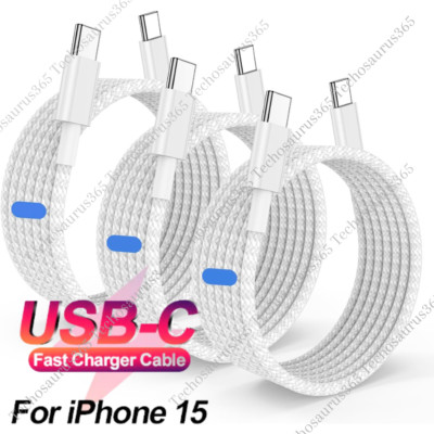 New USB-C to USB-C Cable Fast Charger Type C Charging Cord For iPhone 15 ProMax 