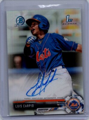 2017 Bowman #CPA-LCA Luis Carpio Chrome Prospect Autographs Refractors #/499