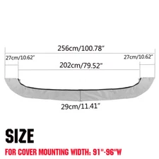 600D 3 Bow Bimini Top Boot Replacement Gray Canvas Cover without frame