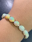 NATURAL FIRE OPAL OV 9X7 STERLING SILVER 925 BRACELET