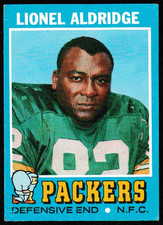 1971 Topps Lionel Aldridge Rookie Card #28 Green Bay Packers. rookie card picture