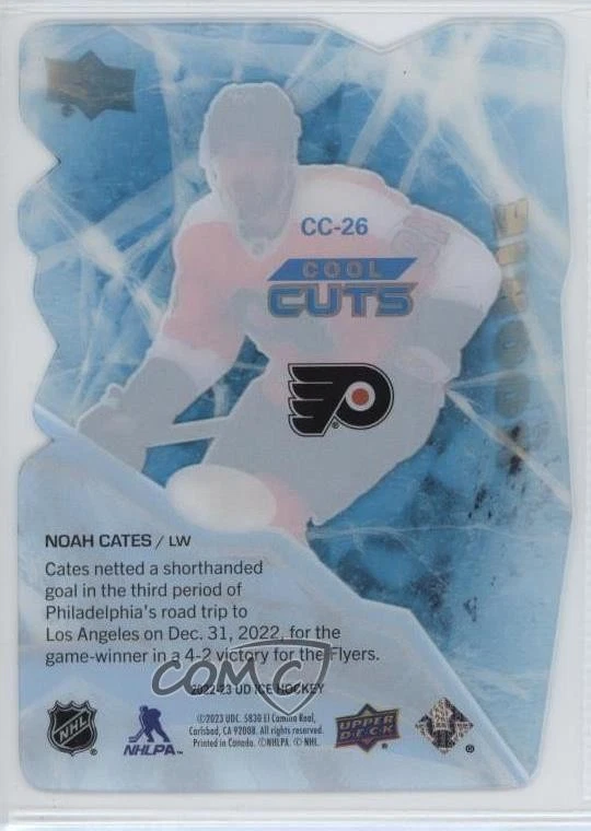 2022-23 Upper Deck Ice Cool Cuts Rookies Noah Cates #CC-26 Rookie RC - Image 2 of 2
