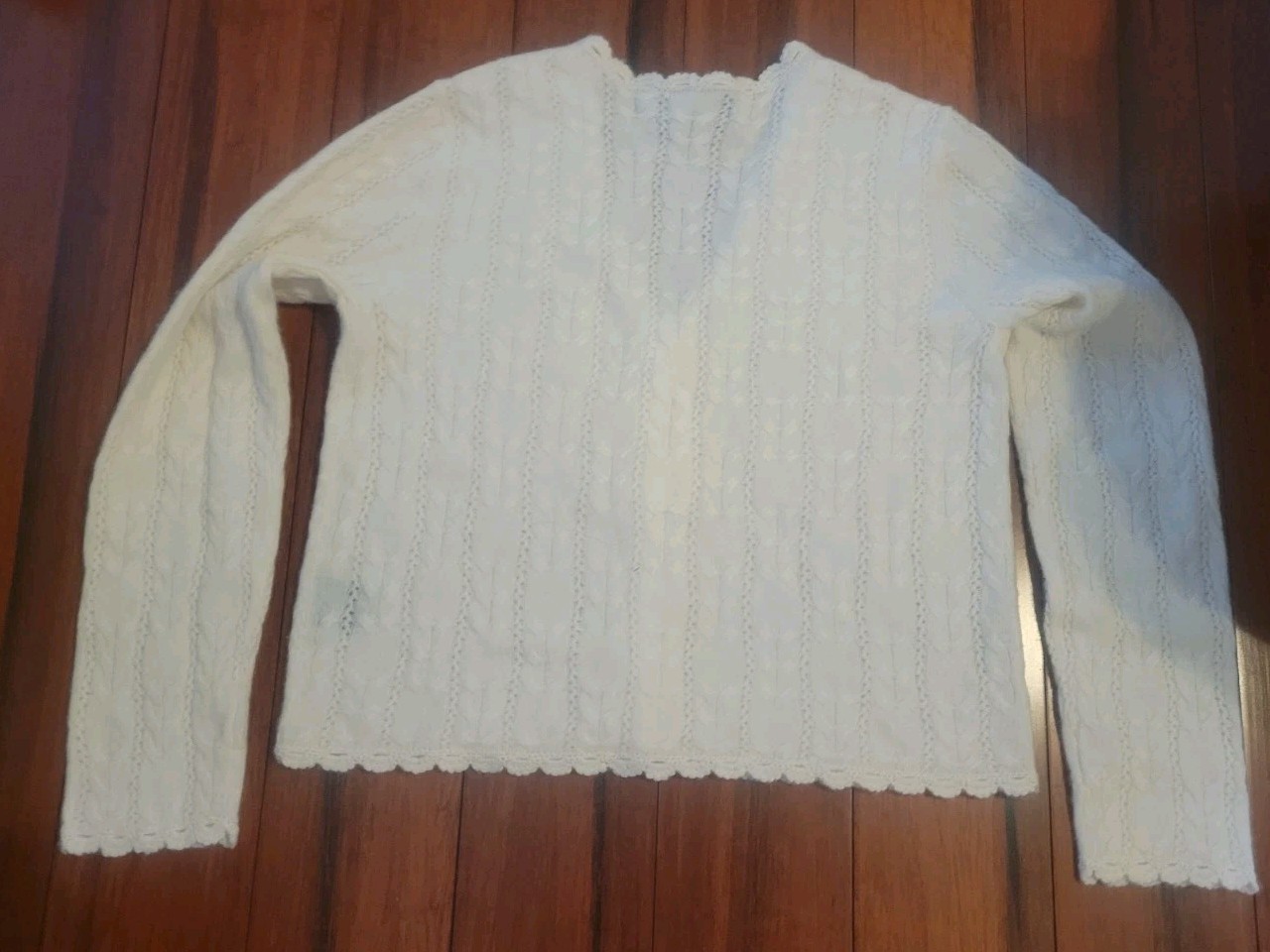 House Of Harlow 1960 100% Cashmere Open Weave Cardigan Sweater NWOT IVORY    M