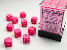 Chessex Dice D6 Opaque Pink and White 36 Count CHX 25844