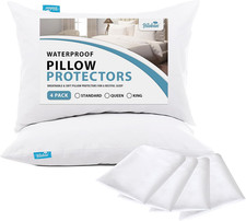 Pillow Protectors Waterproof 4-Pack, Standard Size with Zipper  100 
